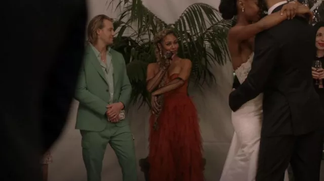 For Love and Lemons X Revolve Bustier Gown worn by Patience (Chelsea Tavares) as seen in All American (S05E04)