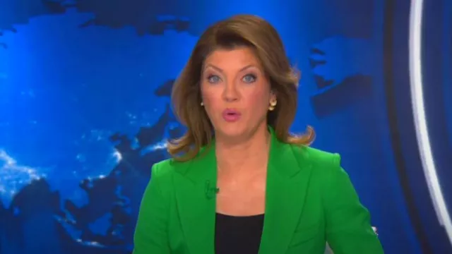 Victoria Beckham Single-Breasted Blazer worn by Norah O'Donnell as seen in CBS Evening News on November 11, 2022