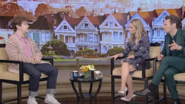 Corridor Cloud Space Dye Alpaca & Wool Blend Cardigan worn by Gaten Matarazzo as seen in LIVE with Kelly and Ryan on November 10, 2022
