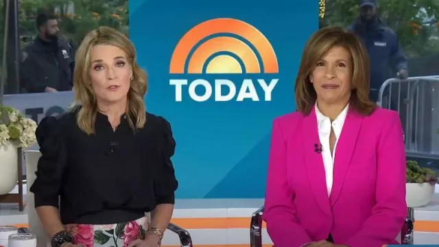 Frame Shirred Sleeve Silk Blouse worn by Savannah Guthrie as seen in Today on November 11, 2022