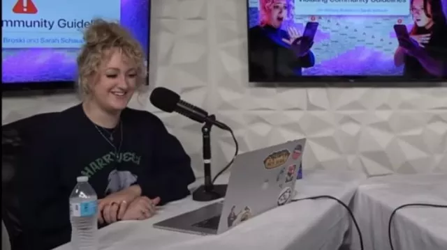 Amandabrynn Red­Bub­ble Gram­my Win­ner- Har­ry In­spired Stick­er used by Brittany Broski as seen in Violating Community Guidelines Season 1 Episode 1
