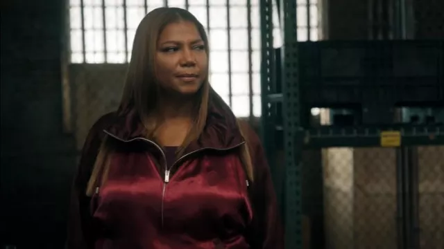 Saint Laurent Embroidered Logo Jacket worn by Robyn McCall (Queen Latifah) as seen in The Equalizer (S03E05)