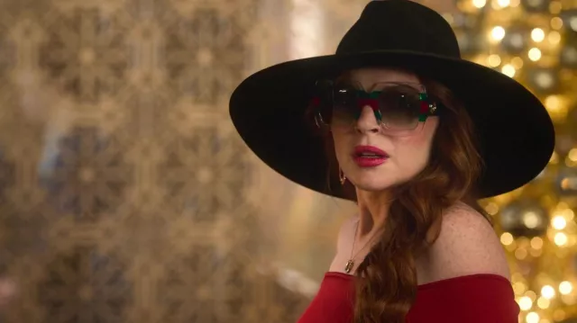crecer inflación Viscoso Gucci Eyewear Gafas usadas por Sierra Belmont (Lindsay Lohan) como se ve en  Falling for Christmas | Spotern