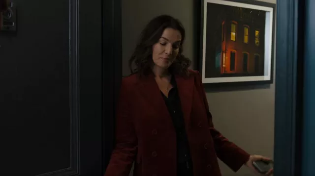 Zadig & Voltaire Voici Double Breasted Velvet Blazer worn by Tia Leonetti (Ayelet Zurer) as seen in Law & Order: Organized Crime (S03E07)