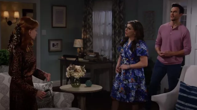 Anthropologie The Somerset Maxi Dress in Sapphire worn by Mayim Bialik as seen in Call Me Kat(S03E07) 