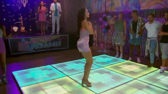 Danielle Guizio Satin Beaded Mini Dress worn by Victoria Fuller as seen in  Bachelor in Paradise (S08E14) | Spotern