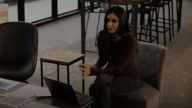 ATM Anthony Thomas Melillo Long Sleeve Top worn by Saanvi Bahl (Parveen Kaur) as seen in Manifest (S04E07)