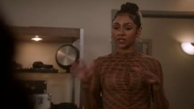 Free People Eden Mesh Top worn by Patience (Chelsea Tavares) as seen in All American (S05E06)