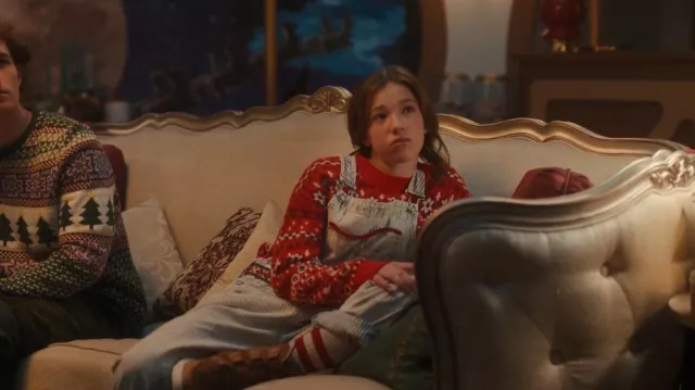 Free People Women's Ziggy Railroad Stripe Overalls worn by Sandra (Elizabeth Allen-Dick) as seen in The Santa Clauses (S01E02)