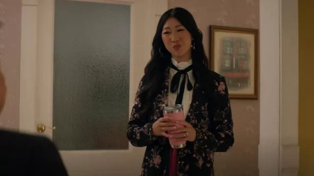 Scotch & Soda Relaxed Fit Jacquard Blazer worn by Althea Shen (Shannon Dang) as seen in Kung Fu (S03E06)
