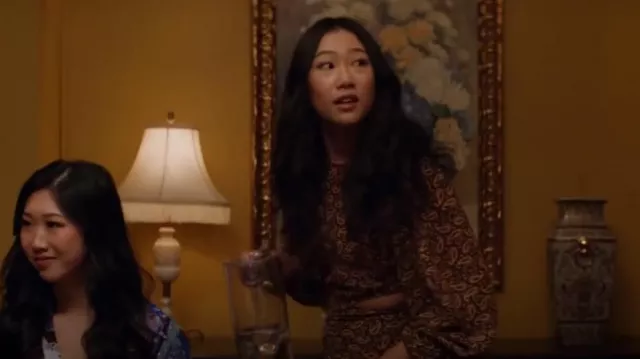 Maje Ri­cateli Cutout High Low Dress worn by Nicky Shen (Olivia Liang) as seen in Kung Fu (S03E07)