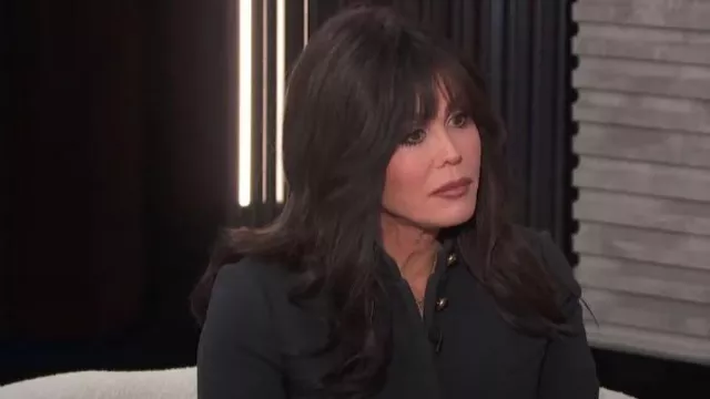 Rag & Bone Slade Single-Breasted Stand Collar Blazer worn by Marie Osmond as seen in E! News on November 23, 2022