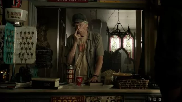 Neil Young Harvest T-Shirt worn by Shopkeeper (Stephen King) as seen in It Chapter Two movie
