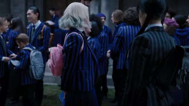 Skinnydip Mini Alba Heart Backpack worn by Enid Sinclair (Emma Myers) as seen in Wednesday (S01E03)