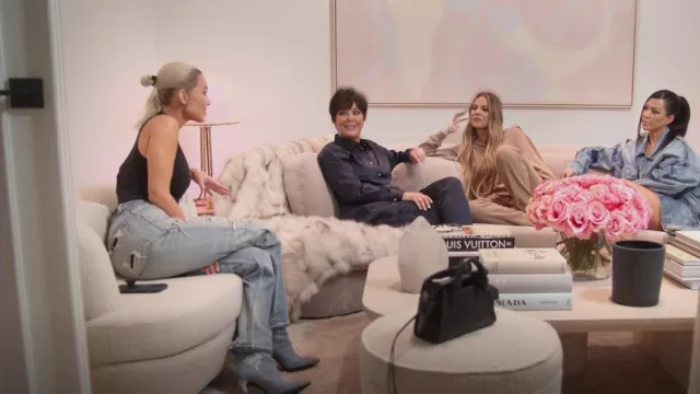 Balenciaga Blue Ripped Jeans worn by Kim Kardashian as seen in The Kardashians (S02E10)