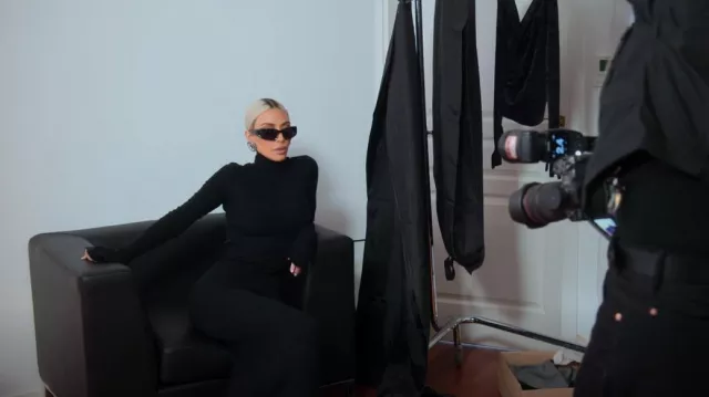 Balenciaga Skin Cat Sunglasses worn by Kim Kardashian as seen in The Kardashians (S02E10)