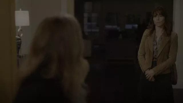 Blank NYC No Limit Suede Jacket worn by Judy Hale (Linda Cardellini) as seen in Dead to Me (S03E07)
