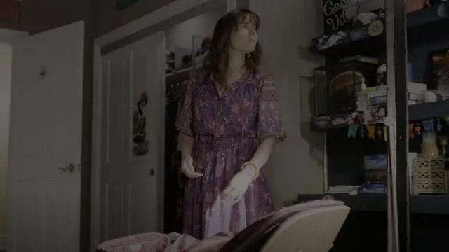 Spell Buttercup Dress In Wisteria worn by Judy Hale (Linda Cardellini) as seen in Dead to Me (S03E08)