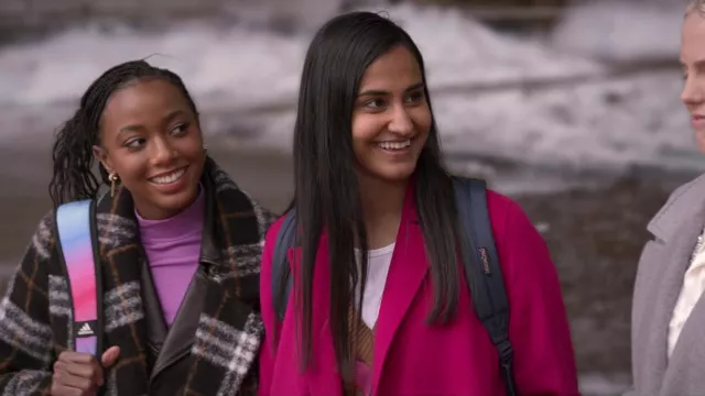 JanSport backpack worn by Bela Malhotra (Amrit Kaur) as seen in The Sex Lives of College Girls TV show wardrobe (S02E03)