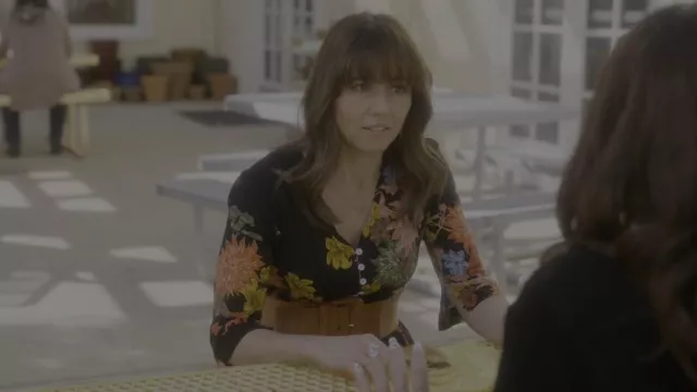 Milumia Button Up Split Floral Print Flowy Party Maxi Dress worn by Judy Hale (Linda Cardellini) as seen in Dead to Me (S03E09)