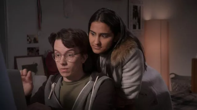 J. Crew Chateau Parka in Stadium-cloth worn by Bela Malhotra (Amrit Kaur) as seen in The Sex Lives of College Girls (S02E04)