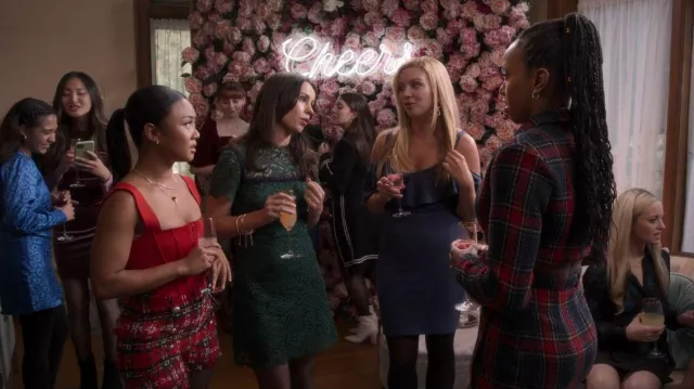 Balmain Fray Check Tweed Shorts worn by Willow(Renika Williams) as seen in The Sex Lives of College Girls (S02E04)