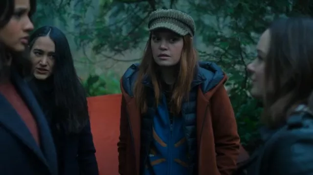 Anthropologie Horse Zip Front Cardigan worn by Raelle Collar (Taylor Hickson) as seen in Motherland: Fort Salem (S03E02)