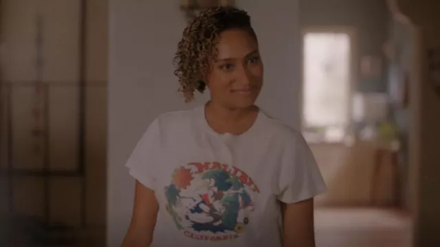 Re/Done Classic Malibu Graphic Tee worn by Sophie Suarez (Rosanny Zayas) as seen in The L Word: Generation Q (S03E02)