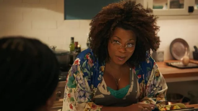 Johnny Was Sky Karis Mixed Print Silk Shirt worn by Viola 'Vi' Marsette (Lorraine Toussaint) as seen in The Equalizer (S03E07)