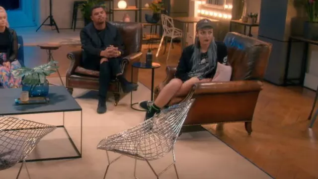 Vans Sk8 Hi Black & White Checkerboard Platform Shoes worn by Jake Oakley as seen in Glow Up: Britain's Next Make-Up Star (S02E02)