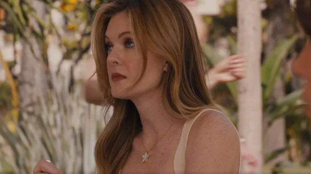 LunaFlo London Shooting Star Necklace worn by Daphne Sullivan (Meghann Fahy) as seen in The White Lotus (S02E05)