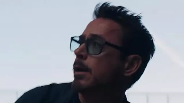 Light Blue Tinted Glasses worn by Tony Stark (Robert Downey Jr.) as seen in Captain America: Civil War movie outfits