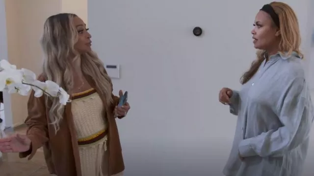 Bditanle Store Corduroy button Down Shacket worn by Karen Huger as seen in The Real Housewives of Potomac (S07E08)