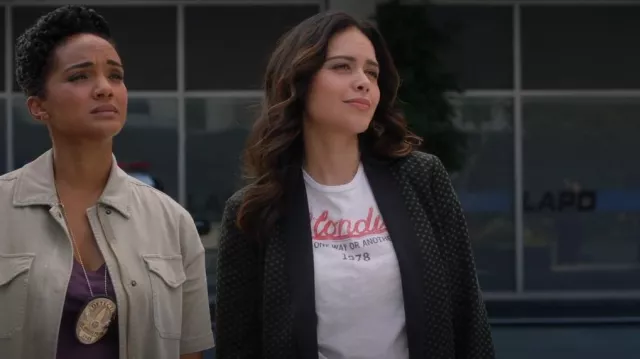 The Original Retro Brand Blondie One Way Or Another '78 Crop Tee worn by Angela Lopez (Alyssa Diaz) as seen in The Rookie (S05E05)