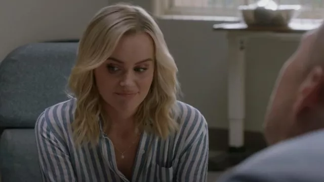 Rails Janae Striped Button-Front Shirt worn by Isabel Bradford (Mircea Monroe) as seen in The Rookie (S05E05)
