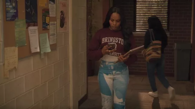 Paloma Wool Blue Visionaire Jeans worn by Simone Hicks (Geffri Maya Hightower) as seen in All American: Homecoming (S02E07)