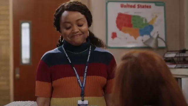 Inc International Concepts Gold-Tone Mixed Stone Fruit Shaky Charm Necklace  worn by Janine Teagues (Quinta Brunson) as seen in Abbott Elementary  (S02E12) | Spotern