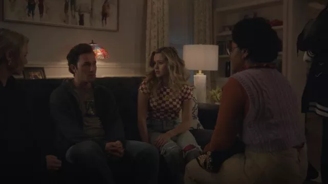 Forever 21 Checkered Happy Face Graphic Tee worn by Courtney Whitmore (Brec Bassinger) as seen in DC's Stargirl (S03E12)