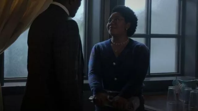 Olivia Rubin Hilda Cardigan Dark Ombre worn by Beth Chapel (Anjelika Washington) as seen in DC's Stargirl (S02E06)