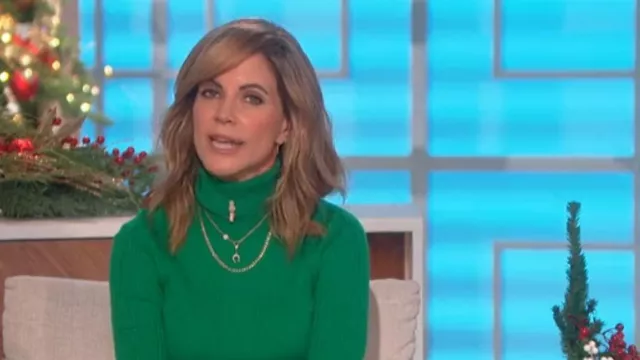 Recto Rib-Knit Open-Back Turtleneck worn by Natalie Morales as seen in The Talk on December 1, 2022