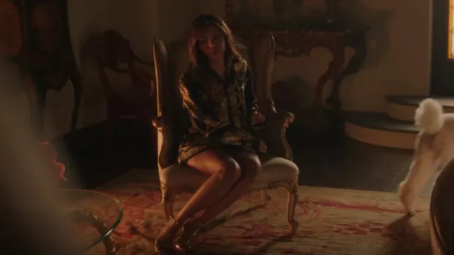 Dolce and Gabbana Gold Heels with Hand Embellishment worn by Monet de Haan (Savannah Lee Smith) as seen in Gossip Girl (S02E01)