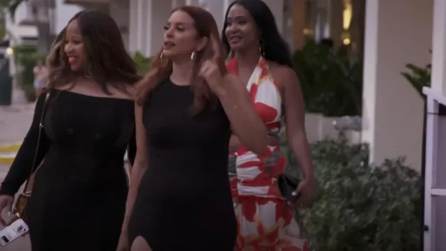 Balmain Black Vis­cose Mi­di Dress worn by Charrisse Jackson as seen in The Real Housewives of Potomac (S07E09)