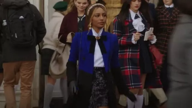 Chanel Plexi Mini Evening Bag in Blue worn by Monet de Haan (Savannah Lee Smith) as seen in Gossip Girl (S02E03)