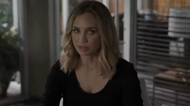 Frame Scoop Neck Smocked Top worn by Dr. Morgan Reznick (Fiona Gubelmann) as seen in The Good Doctor (S06E08)