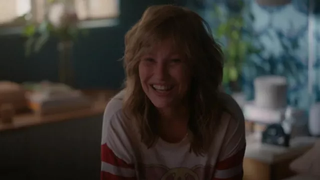 Forever 21 Aerosmith Striped Sleeve Top worn by Tina Kennard (Laurel Holloman) as seen in The L Word: Generation Q (S03E04)