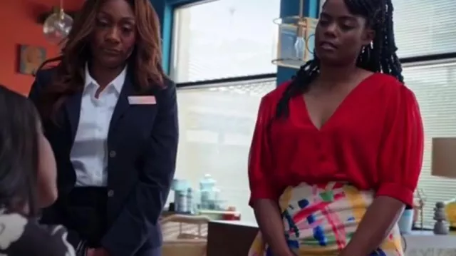 Red Blouse worn by Sabrina Hollins (Novi Brown) as seen in Tyler Perry's Sistas (S02E19)