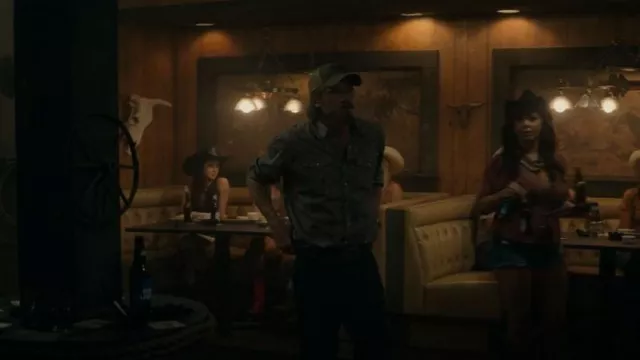 Rock & Roll Cowboy Steerhead Print Snap Shirt worn by Mitch Keller (Garrett Hedlund) as seen in Tulsa King (S01E05)