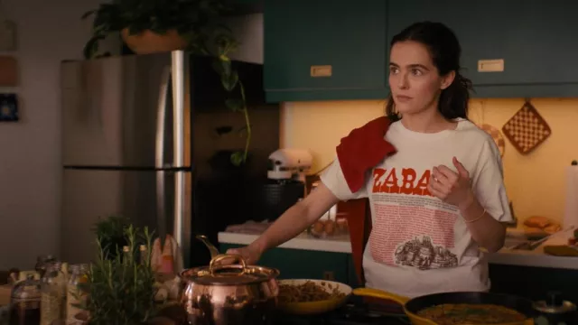 Zabar’s Store T-Shirt worn by Rachel Meyer (Zoey Deutch) as seen in Something from Tiffany's movie