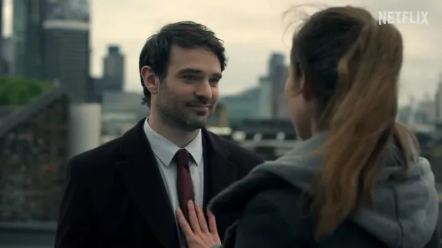 Burgundy Tie worn by Adam Lawrence (Charlie Cox) as seen in Treason TV series (Season 1)