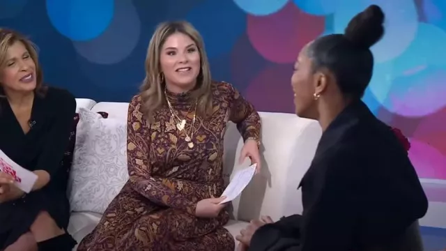 Ulla Johnson Celestial Vittoria Dress worn by Jenna Bush Hager as seen in Today with Hoda & Jenna on  December 12, 2022